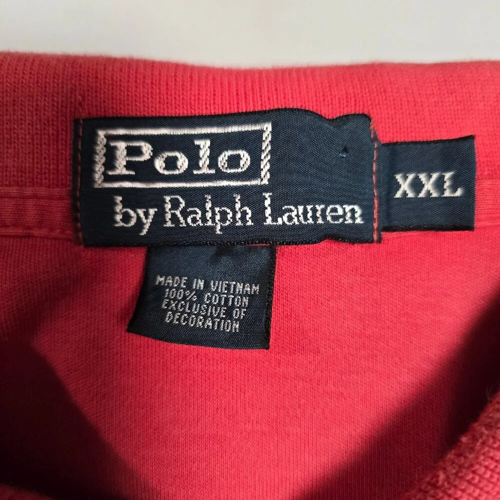 Polo Ralph Lauren Men's Short Sleeve 2-Button Polo Shirt Pony Logo Light Red XXL